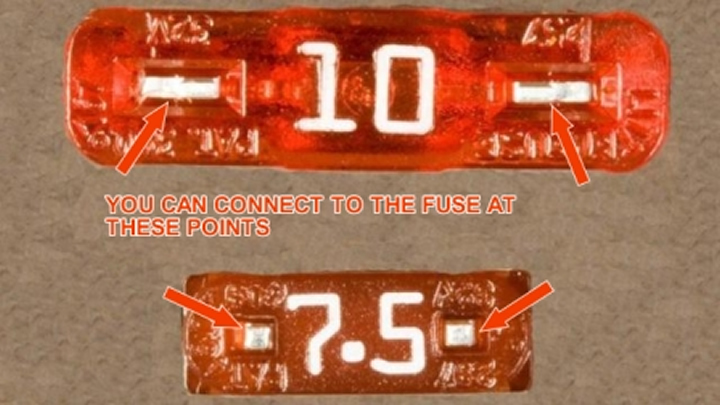 Flat Battery Fuse connections points